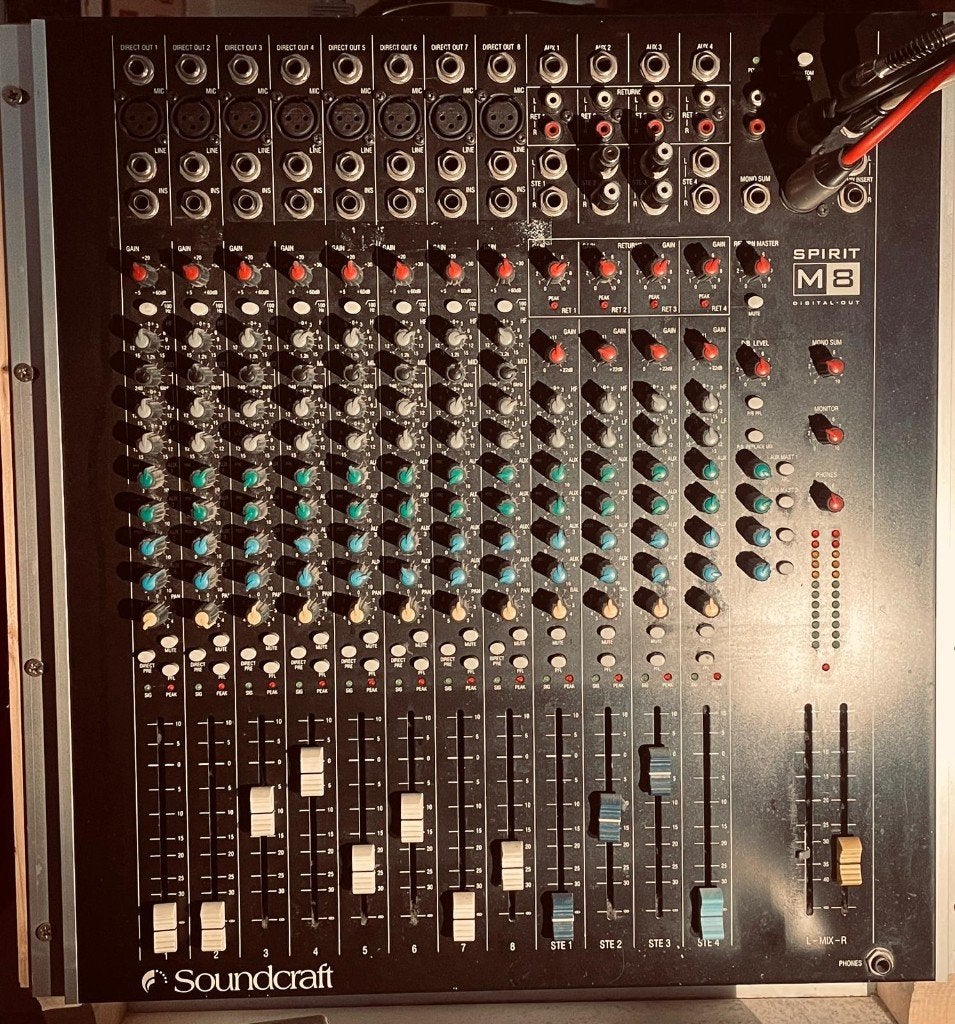 Soundcraft Spirit M8, Ophalen, Gebruikt, 5 tot 10 kanalen, Microfooningang