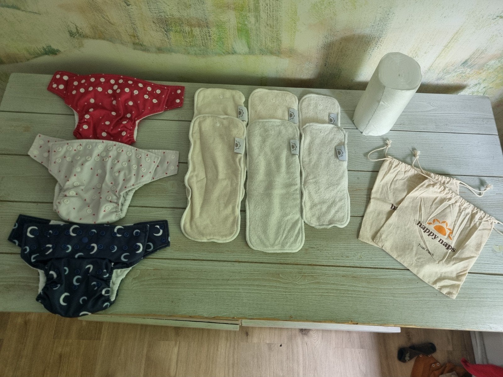 Wasbare luiers Happy Naps met inleggers en zakjes, Ophalen of Verzenden, Zo goed als nieuw, Happy Naps, Jongetje of Meisje
