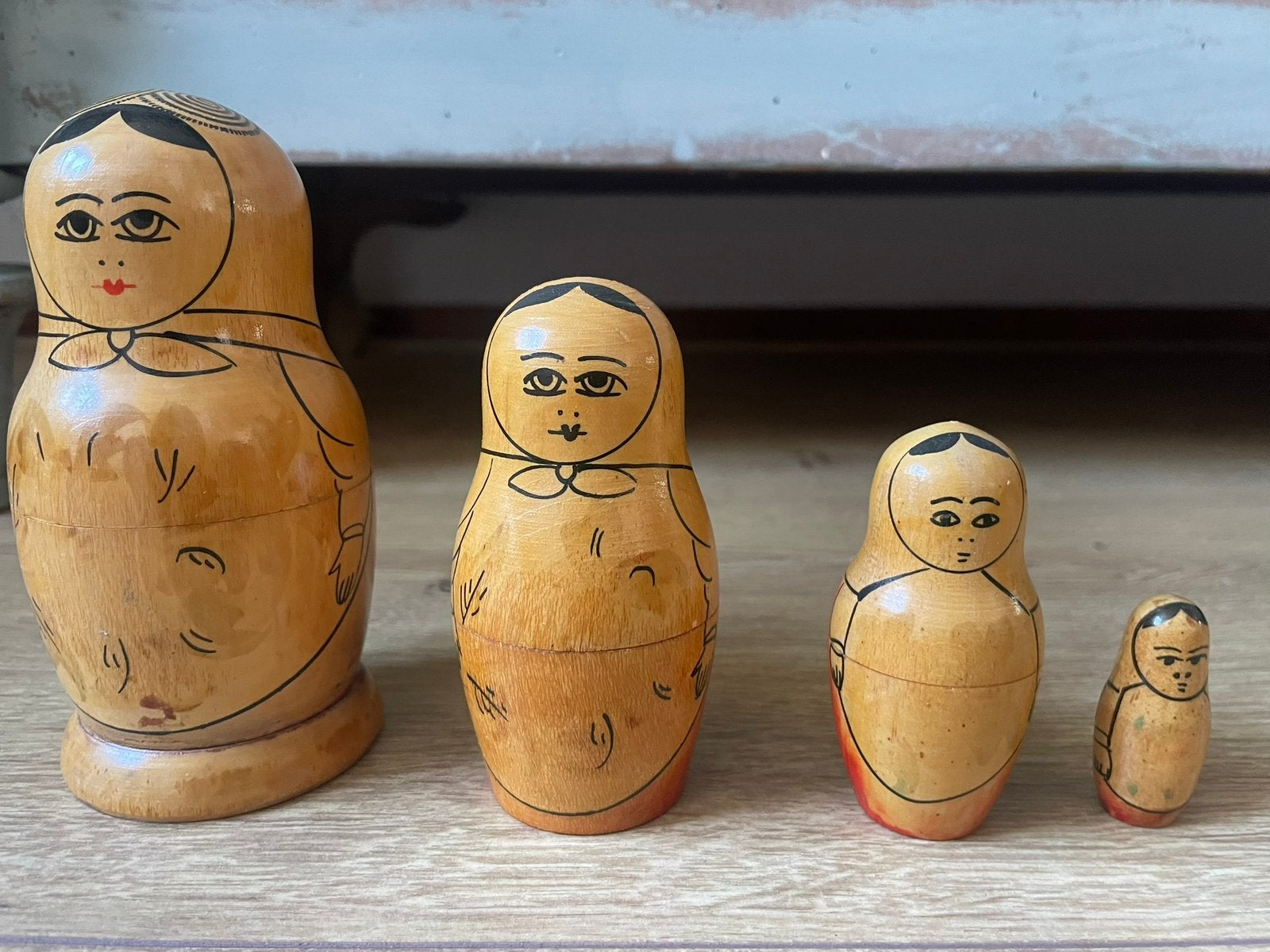 Matroesjka baboesjka set pop hout Russia Rusland, Ophalen of Verzenden, Zo goed als nieuw