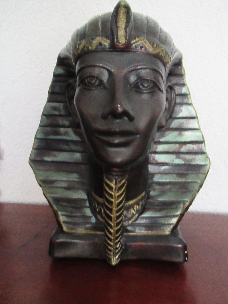 Buste van farao TOETANCHAMON hoog 35 cm  € 25, Ophalen of Verzenden, Beeld, 35 cm, Handgemaakt