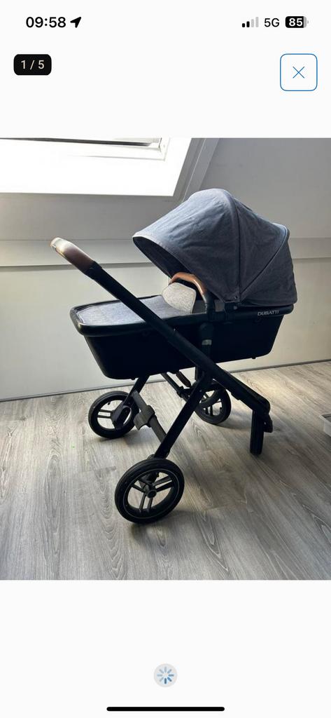 Dubatti zwart grijze kinderwagen 2 in 1 / wandelwagen, Overige merken, Verstelbare duwstang, Ophalen of Verzenden, Zo goed als nieuw