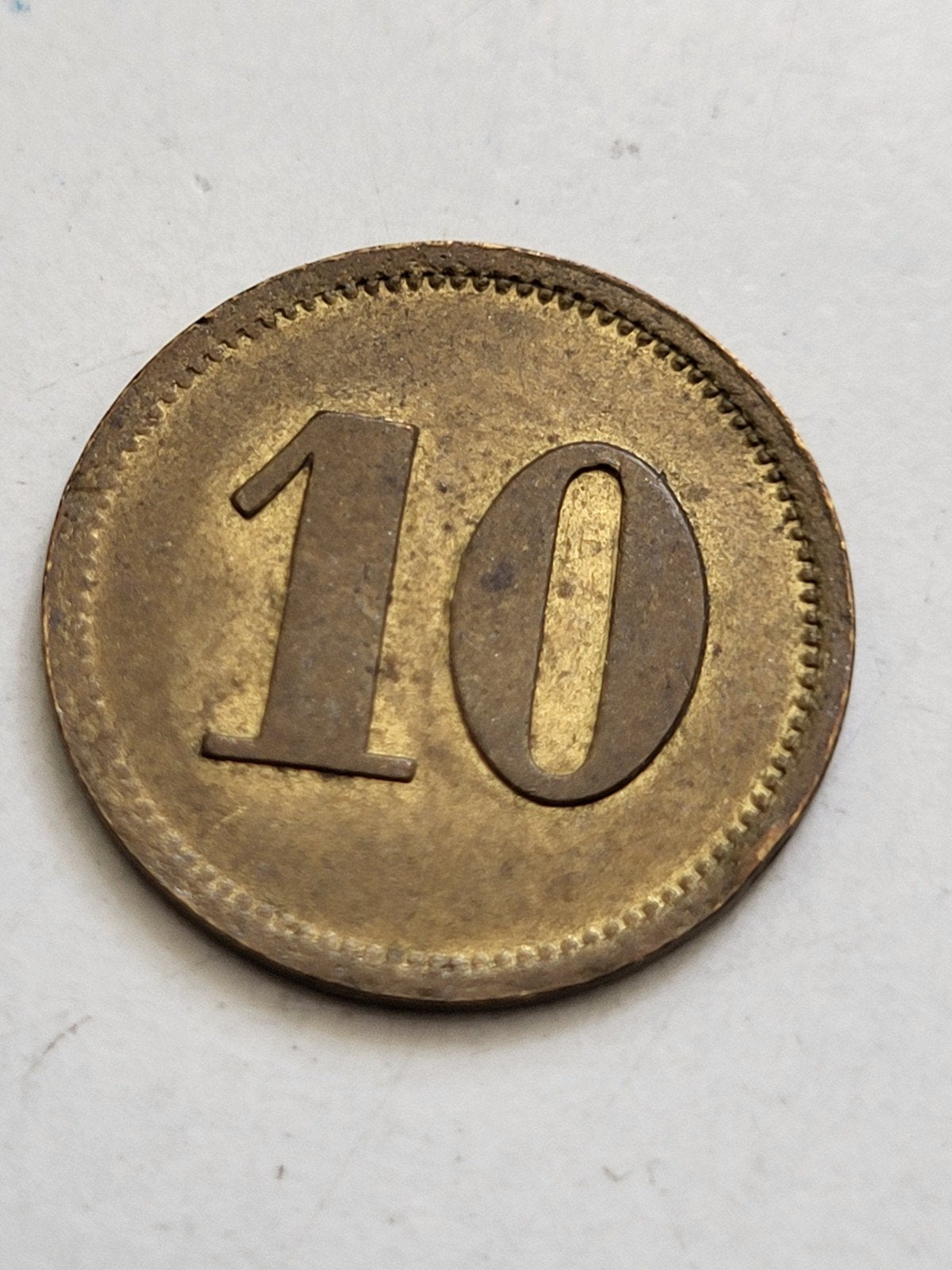 Oude penning beide zijdes waarde 10, Postzegels en Munten, Penningen en Medailles, Ophalen of Verzenden, Overige materialen