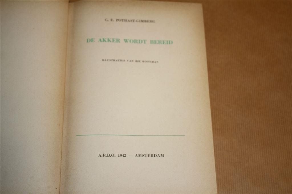 De akker wordt bereid. Pothast-Gimberg. ARBO, 1942., Ophalen of Verzenden, Gelezen