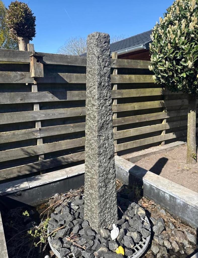 Stenen ornament fontein voor tuin of terras, Ophalen, Gebruikt, Graniet, Waterornament