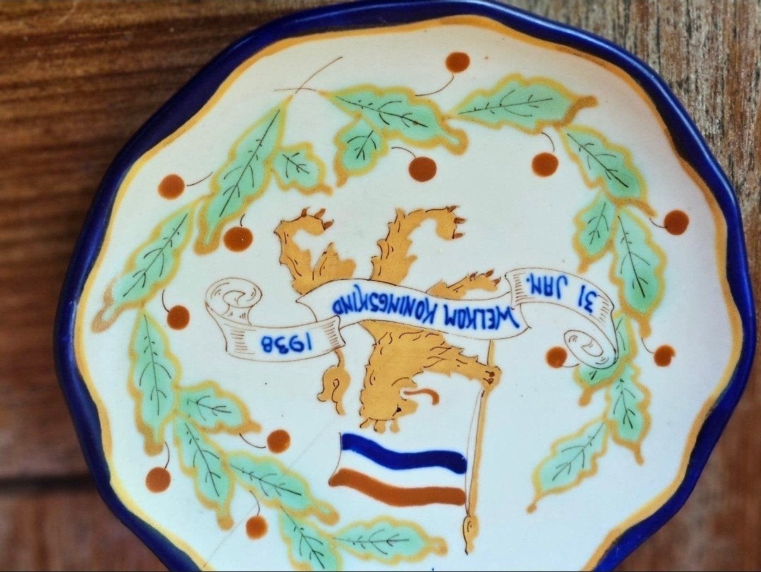 Regina Gouda Holland Herdenkingsbord Juliana 1938, Ophalen of Verzenden