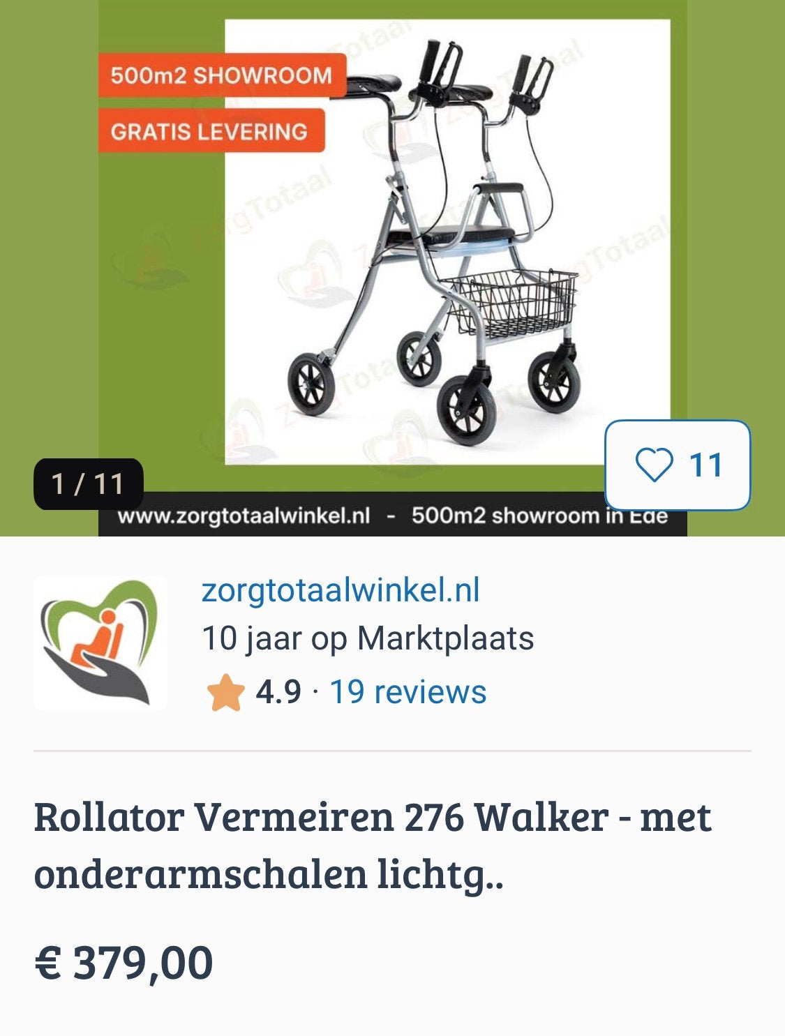 Rollator met armsteunnen als nieuw, Ophalen, Zo goed als nieuw