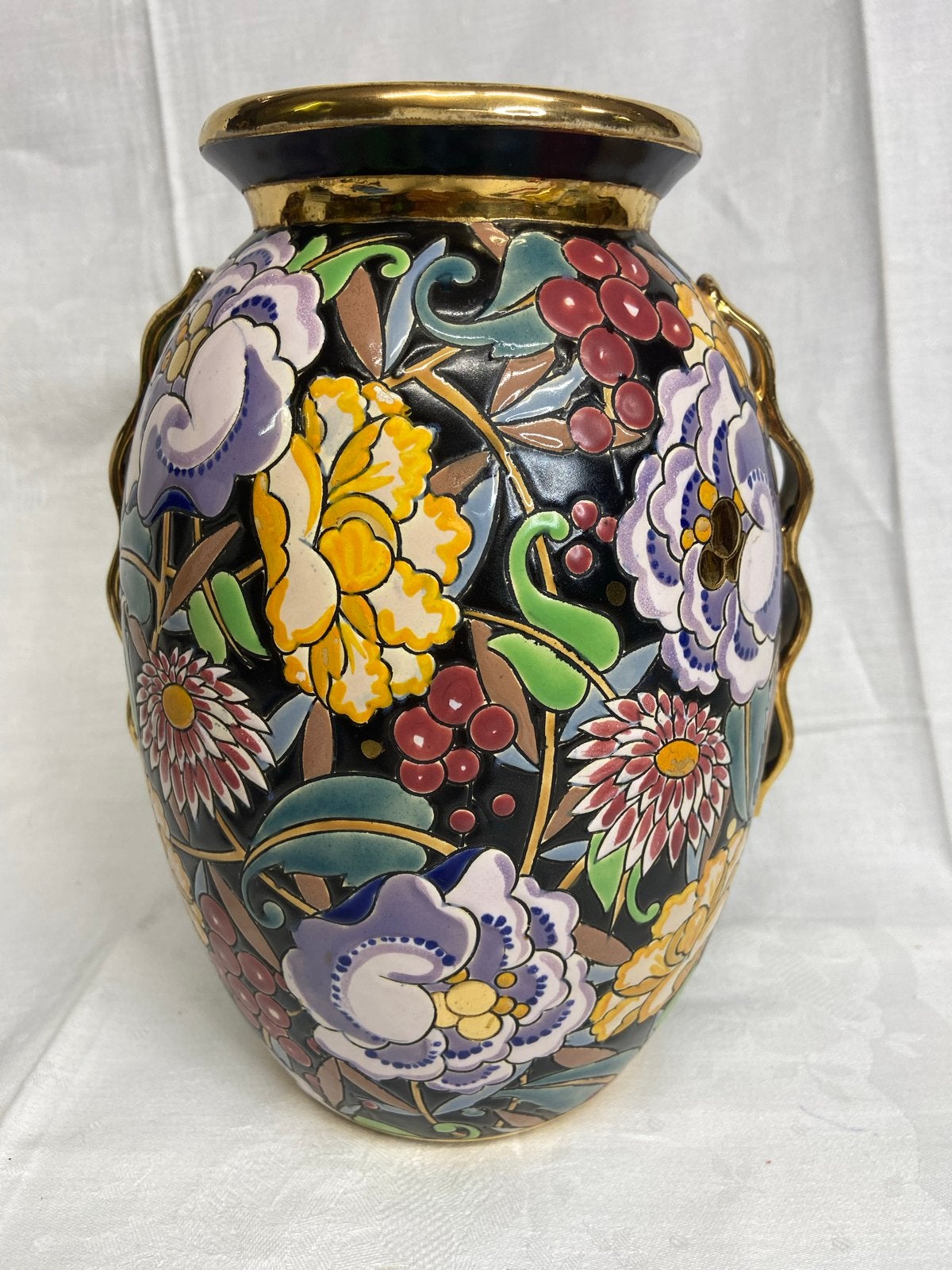 Boch Frères Keramis Art Deco Vaas - Décor Limite D.2919, Antiek en Kunst, Ophalen of Verzenden