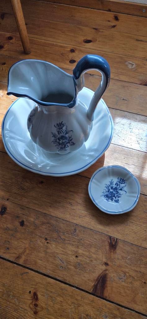 Delfts Blauw Handmade Wasstel - Kan, Schaal & Zeepbakje, Ophalen