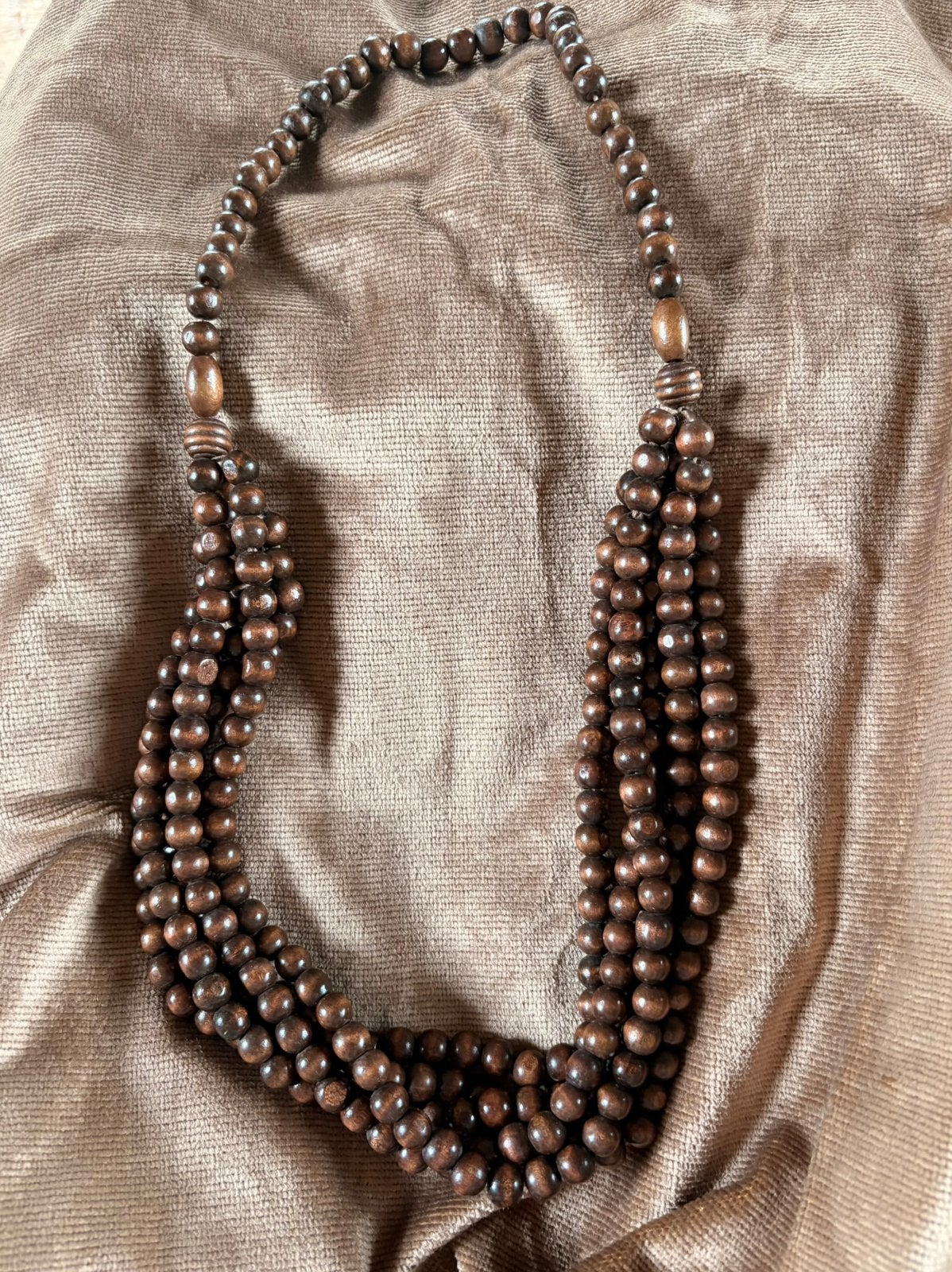 Vintage / retro ketting / kralenketting hout, Sieraden, Tassen en Uiterlijk, Ophalen of Verzenden, Gebruikt, Bruin, Overige materialen