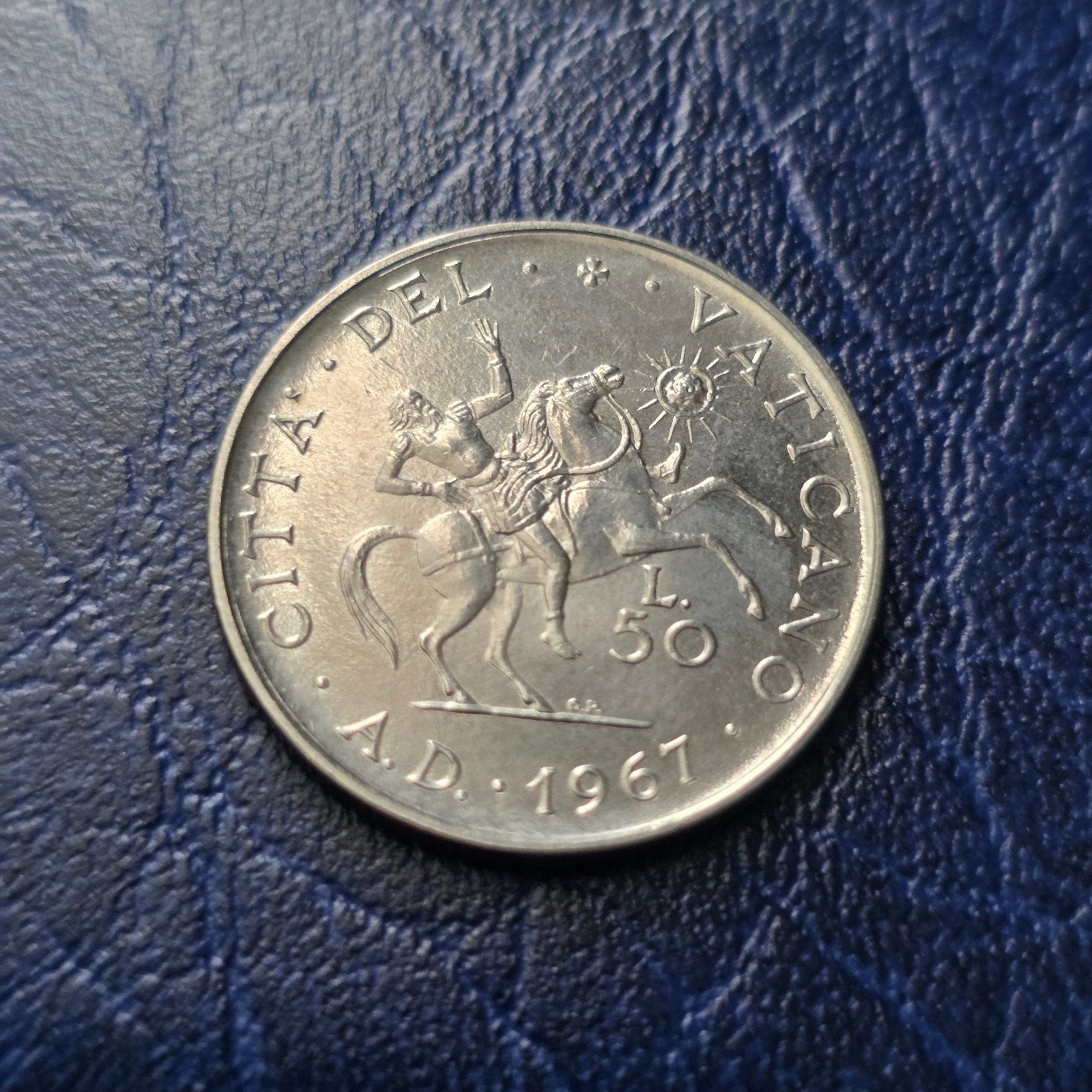 50 Lire 1967 Vaticaan - Paus Paulus VI, Ophalen of Verzenden