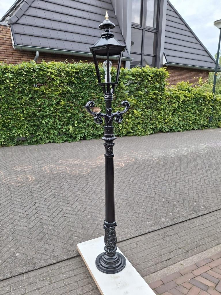 Lantaarnpaal met laddersteun, zeskantige lantaarn, Ophalen, Staande lamp, Netvoeding, 50 tot 250 watt