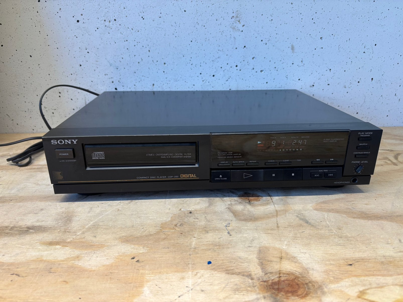 Sony CDP-250 vintage cd speler, Ophalen of Verzenden, Gebruikt, Sony
