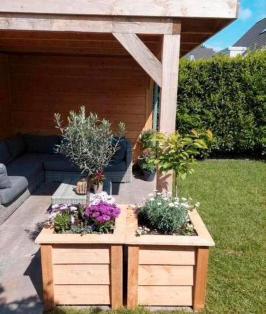 Prachtige blanke douglas rabat bloembak, Tuin en Terras, Bloembakken en Plantenbakken, Ophalen, Nieuw, Hout