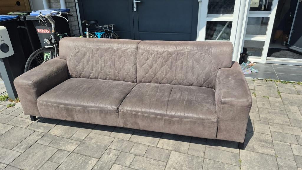 Gratis ophalen grijze bank 230x90, Gebruikt, Tweepersoons, 75 tot 100 cm, Ophalen of Verzenden