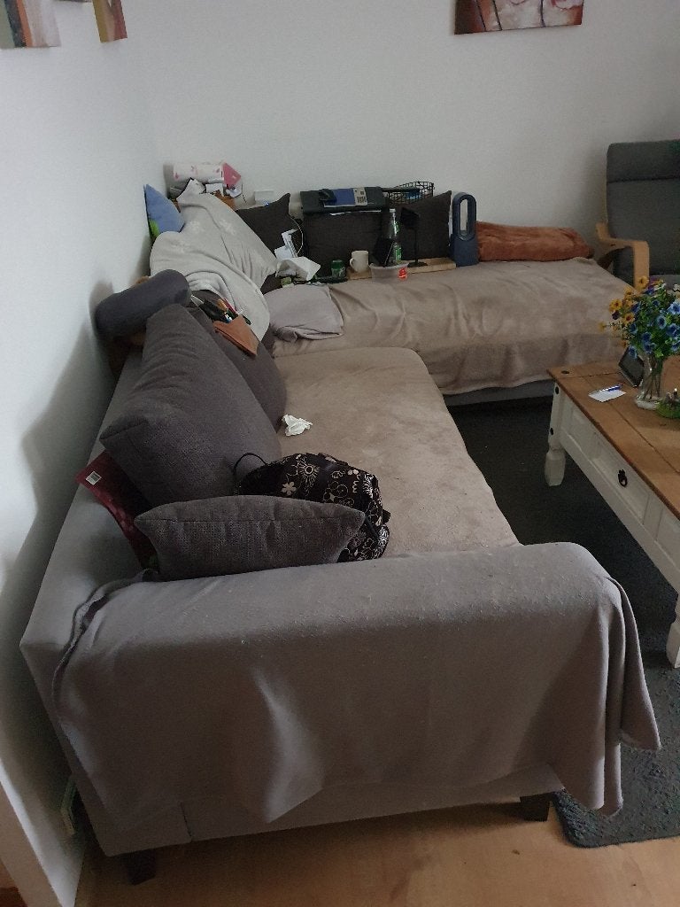 Hoekbank, Ophalen, 250 tot 300 cm, Gebruikt, Stof