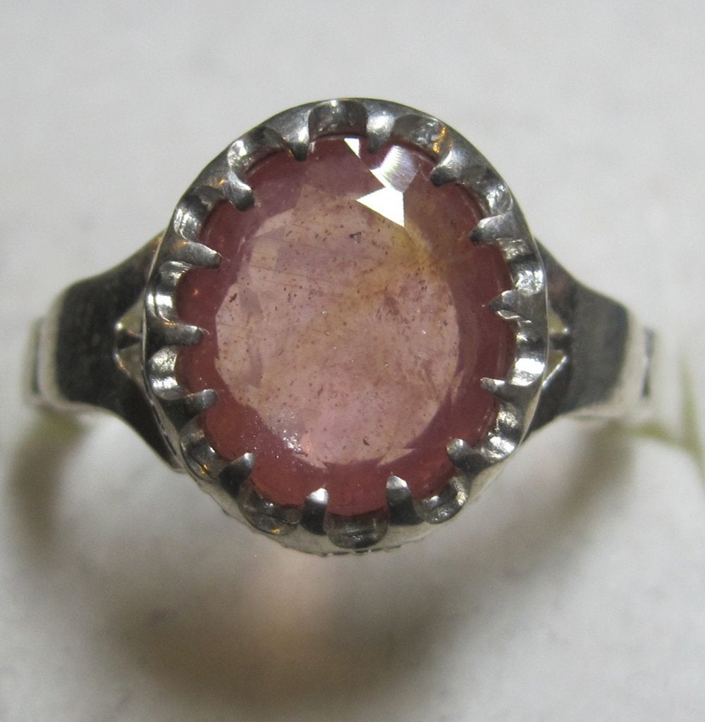 Padparadscha saffier %100 natuurlijk 3,95 KRT mooi ring, Ophalen, Roze, Met edelsteen, Dame