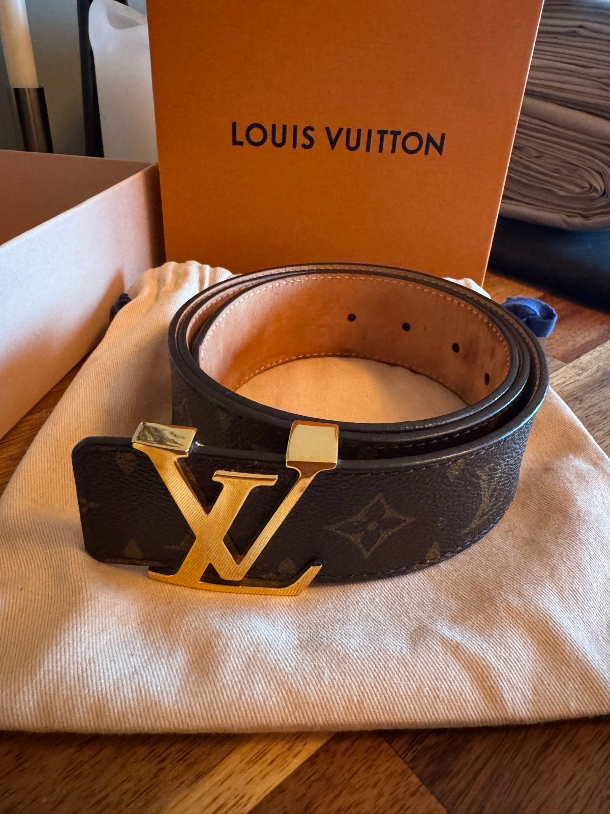 Louis Vuitton Riem uniseks bruin, Echt leder, 90 tot 100 cm, Tailleriem, Ophalen of Verzenden