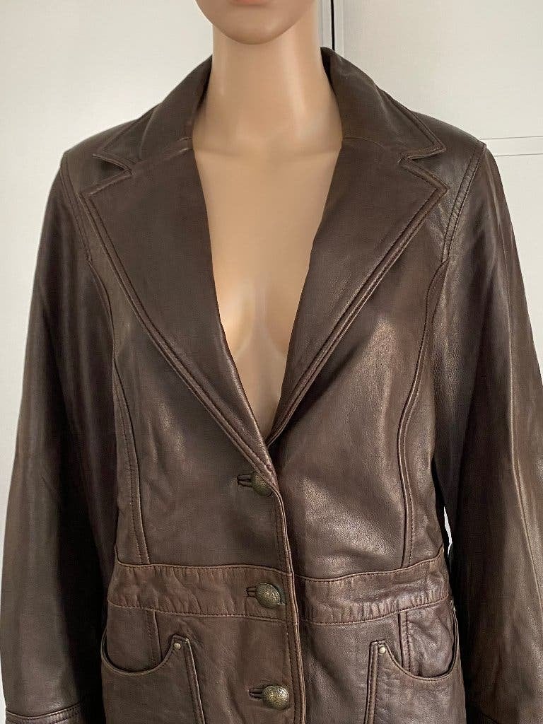 C350 Bonita mt. 42=L echt-lams-leren jasje blazer leer bruin, Kleding | Dames, Bruin, Maat 42/44 (L), Bonita, Ophalen of Verzenden