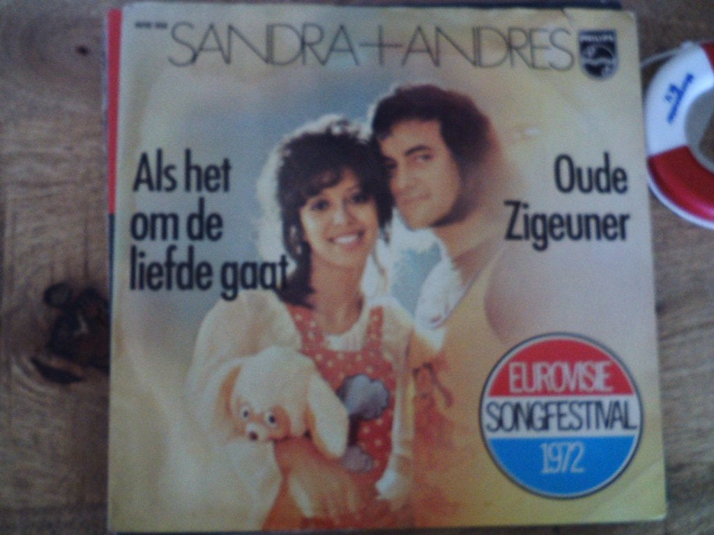 sandra & andres - als het om de liefde gaat 15jul, 7 inch, Ophalen of Verzenden, Zo goed als nieuw, Fotohoes