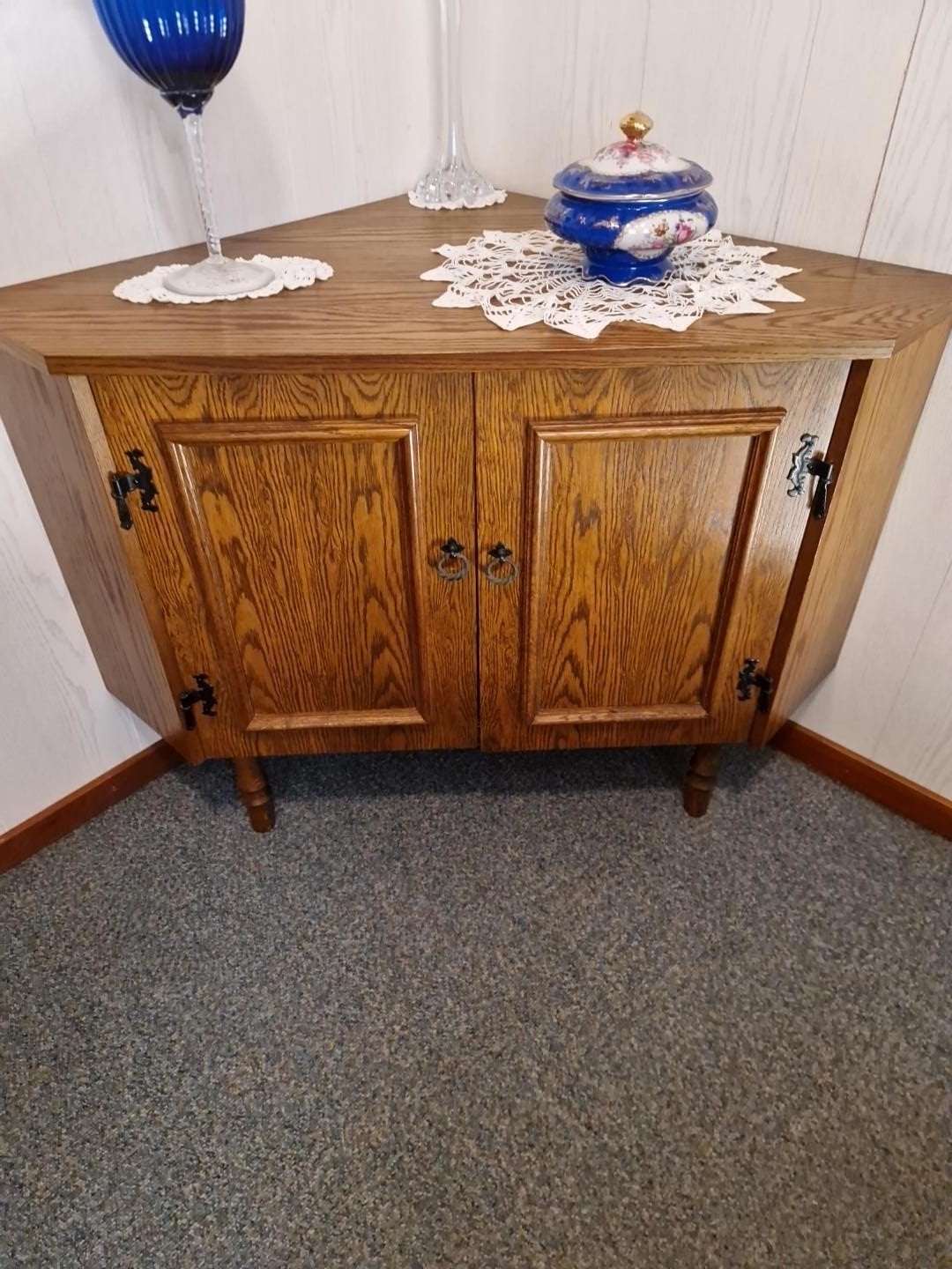tv hoekkast vintage, Ophalen, 25 tot 50 cm, Eikenhout
