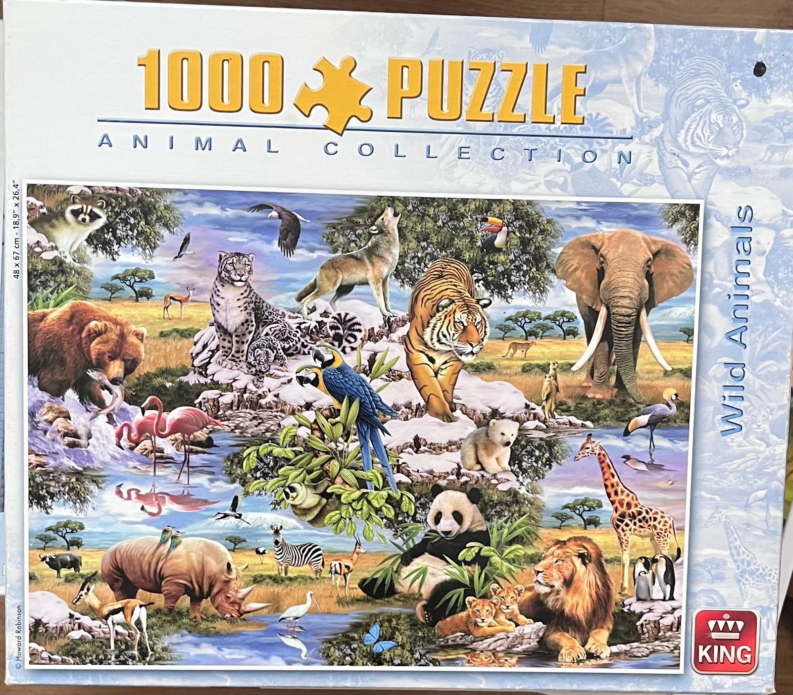 Legpuzzel - Wild Animals, Ophalen of Verzenden, 500 t/m 1500 stukjes, Gebruikt, Legpuzzel
