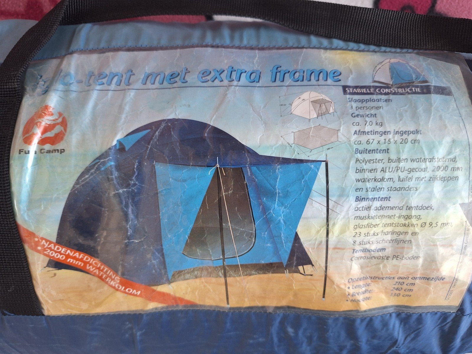 3 persoons tent, Caravans en Kamperen, Ophalen, Gebruikt, Tot en met 3