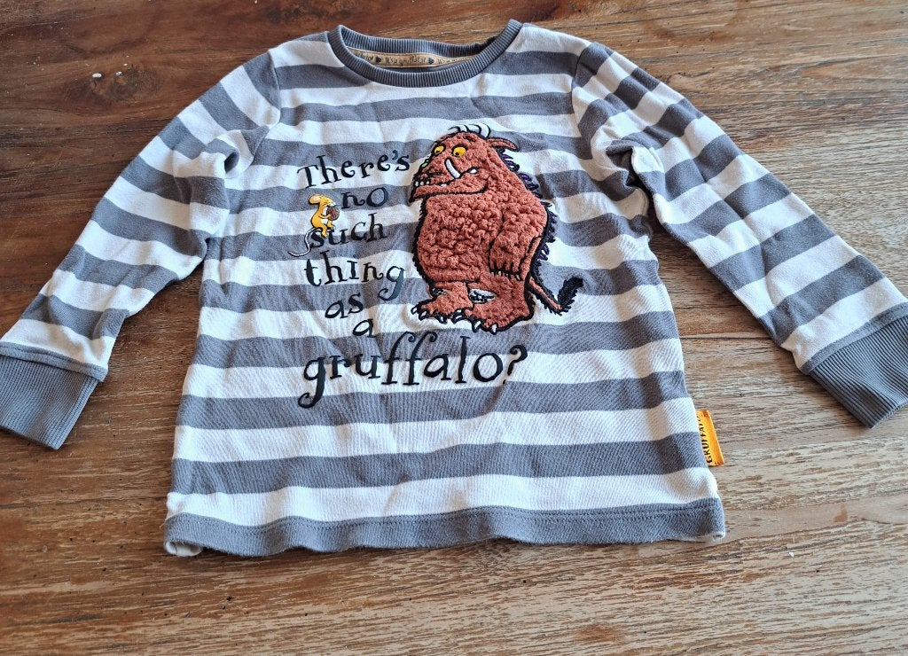 Kinder trui grijs wit gestreept Gruffalo maat 92 of 98, Gebruikt, Trui of Vest, Jongen, Ophalen