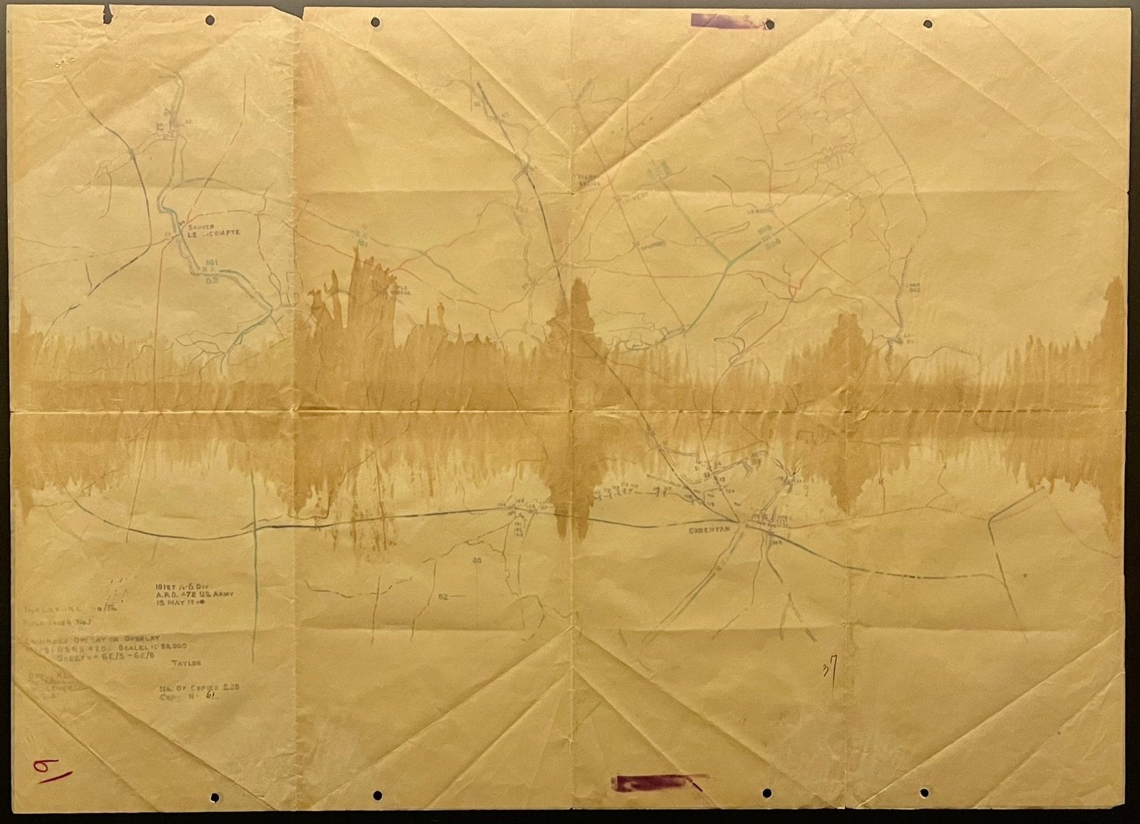 Originele D-Day 101st Airborne Division Engineer Overlay, Verzamelen, Militaria | Tweede Wereldoorlog, Ophalen, Amerika, Overige typen
