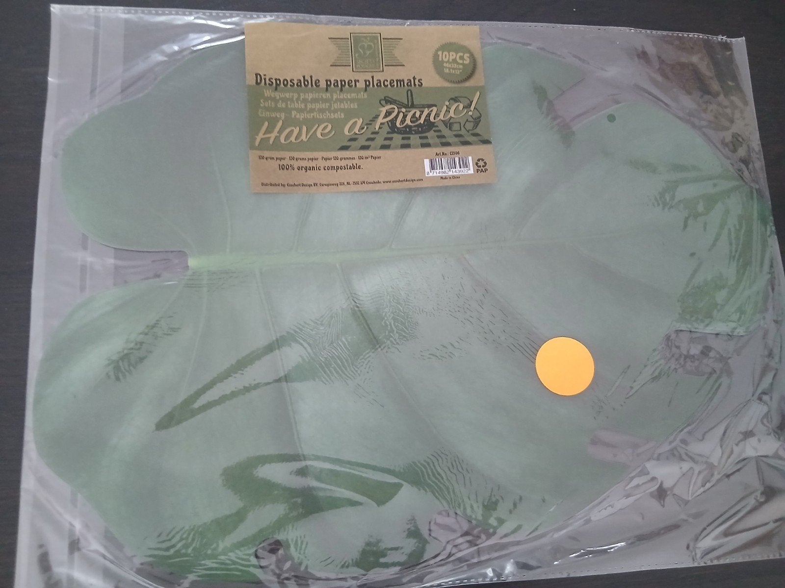 Wegwerp papieren placemats - Monstera blad - 10 stuks, Ophalen, Nieuw, Papier/karton, Esschert Design