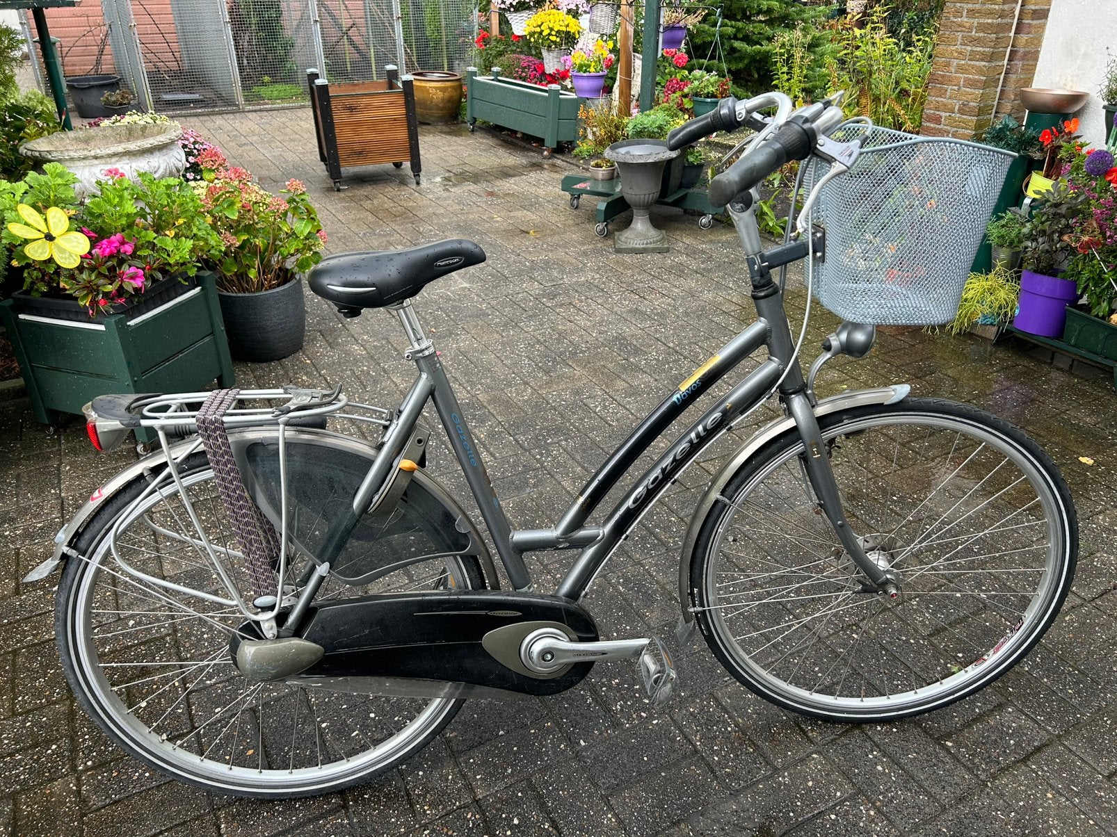 Damesfiets Gazelle Davos donker-/lichtgrijs, Ophalen, Gebruikt, Versnellingen, 56 cm of meer