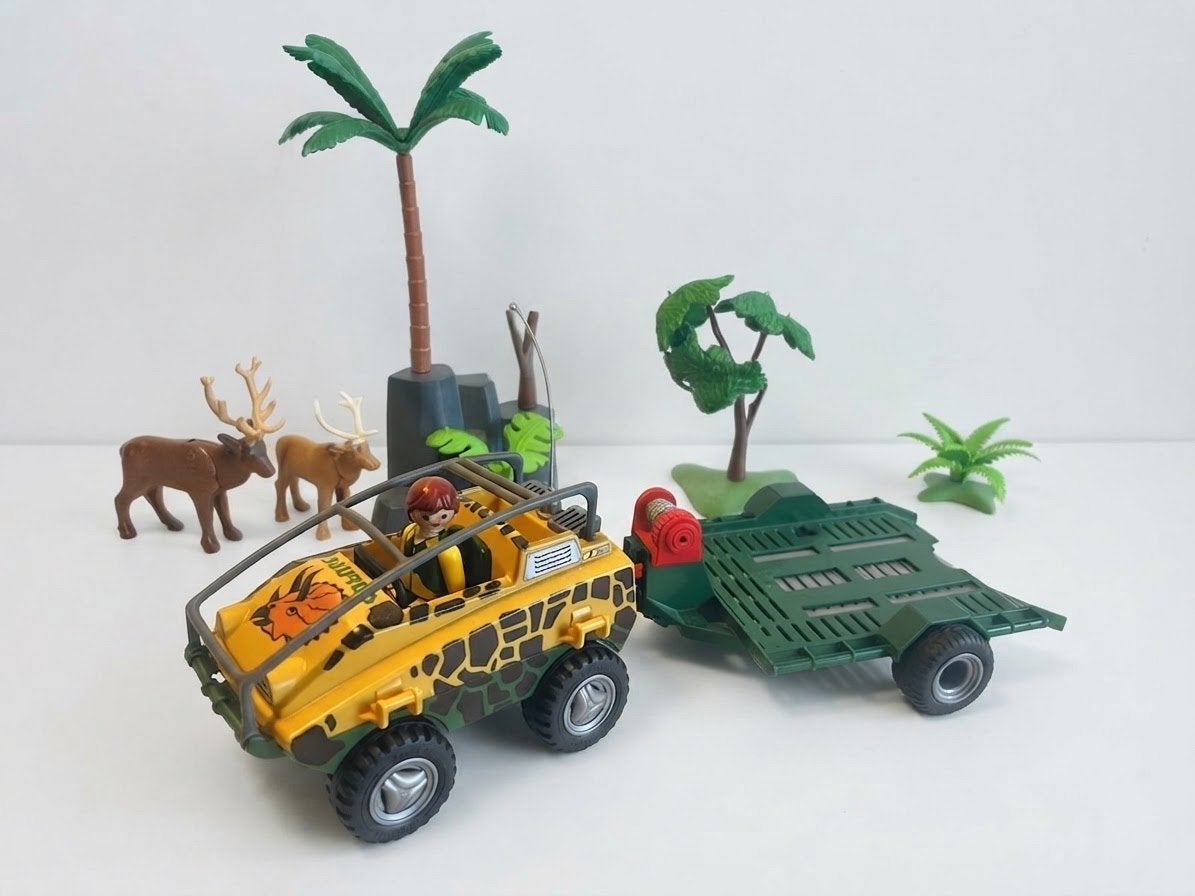 Playmobil Safari Jeep met aanhanger en dieren, Ophalen of Verzenden, Gebruikt, Jongen of Meisje