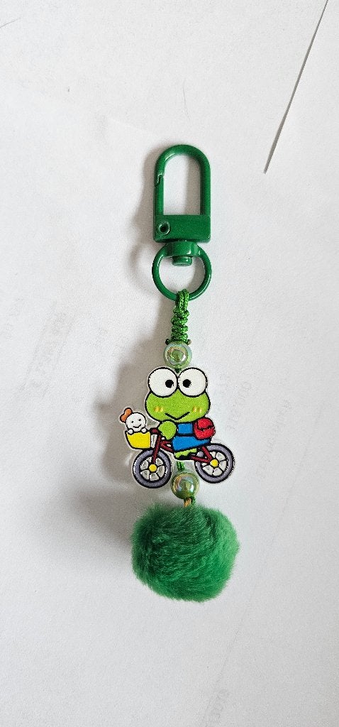 Green Keroppi on Bike Keychain, Ophalen of Verzenden, Nieuw, Overige typen