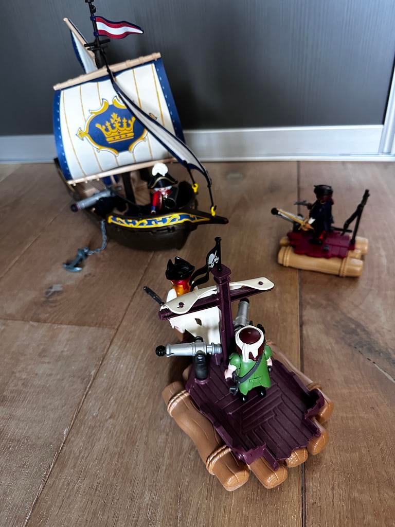 Playmobil Piratenschip 70412 en Vlotten Set 6682, Kinderen en Baby's, Speelgoed | Playmobil, Ophalen, Gebruikt, Complete set