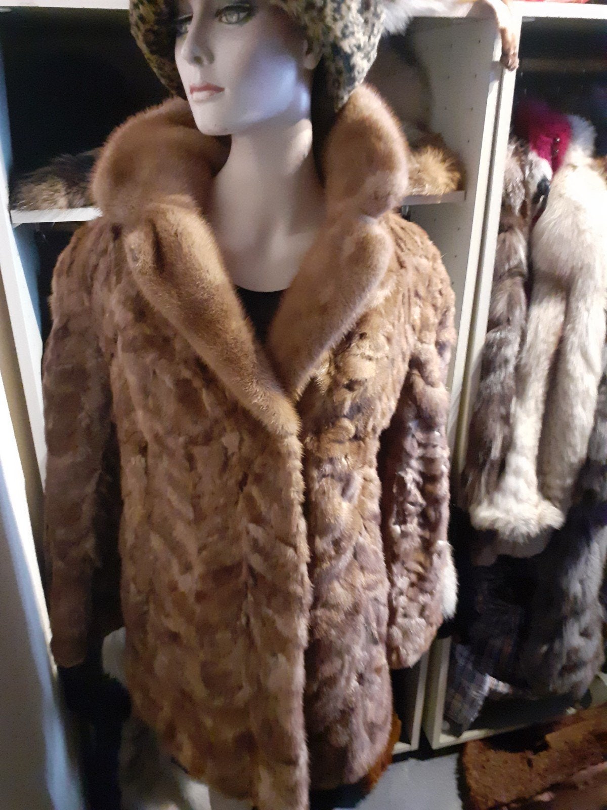 prachtige vintage echte MINK bontjas bont jas bontmantel  L, Ophalen of Verzenden, Zo goed als nieuw, Maat 42/44 (L), Bruin