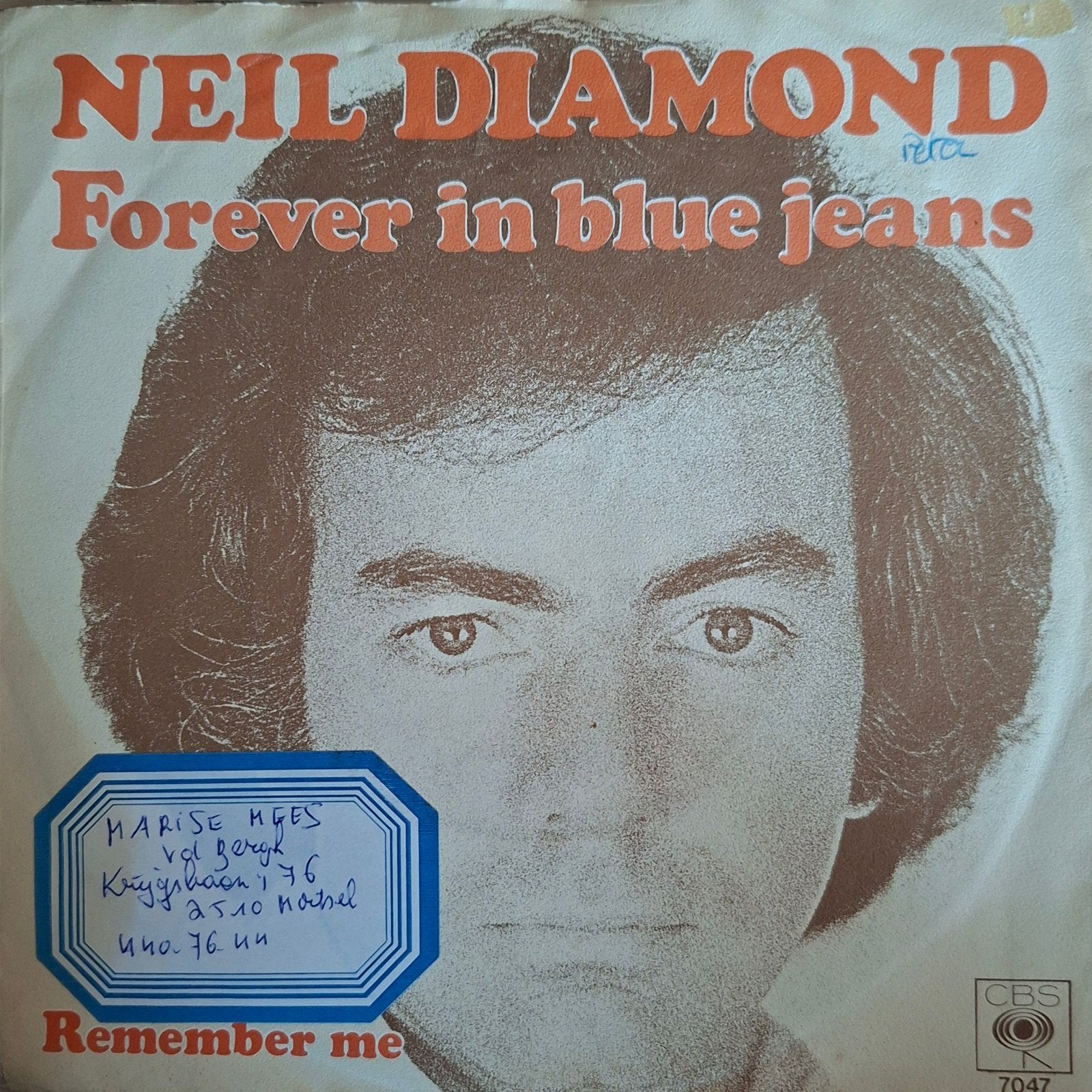 Neil Diamond - Forever in blue jeans (1979), Cd's en Dvd's, 7 inch, Zo goed als nieuw, Pop, Overige typen
