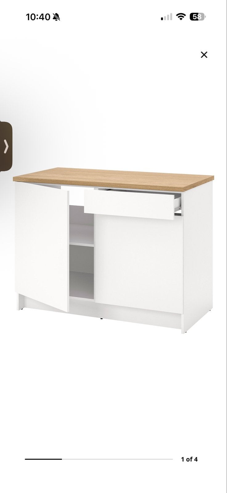 IKEA Keukenkast met lade en deuren, wit/eikenpatroon, Ophalen of Verzenden, Gebruikt