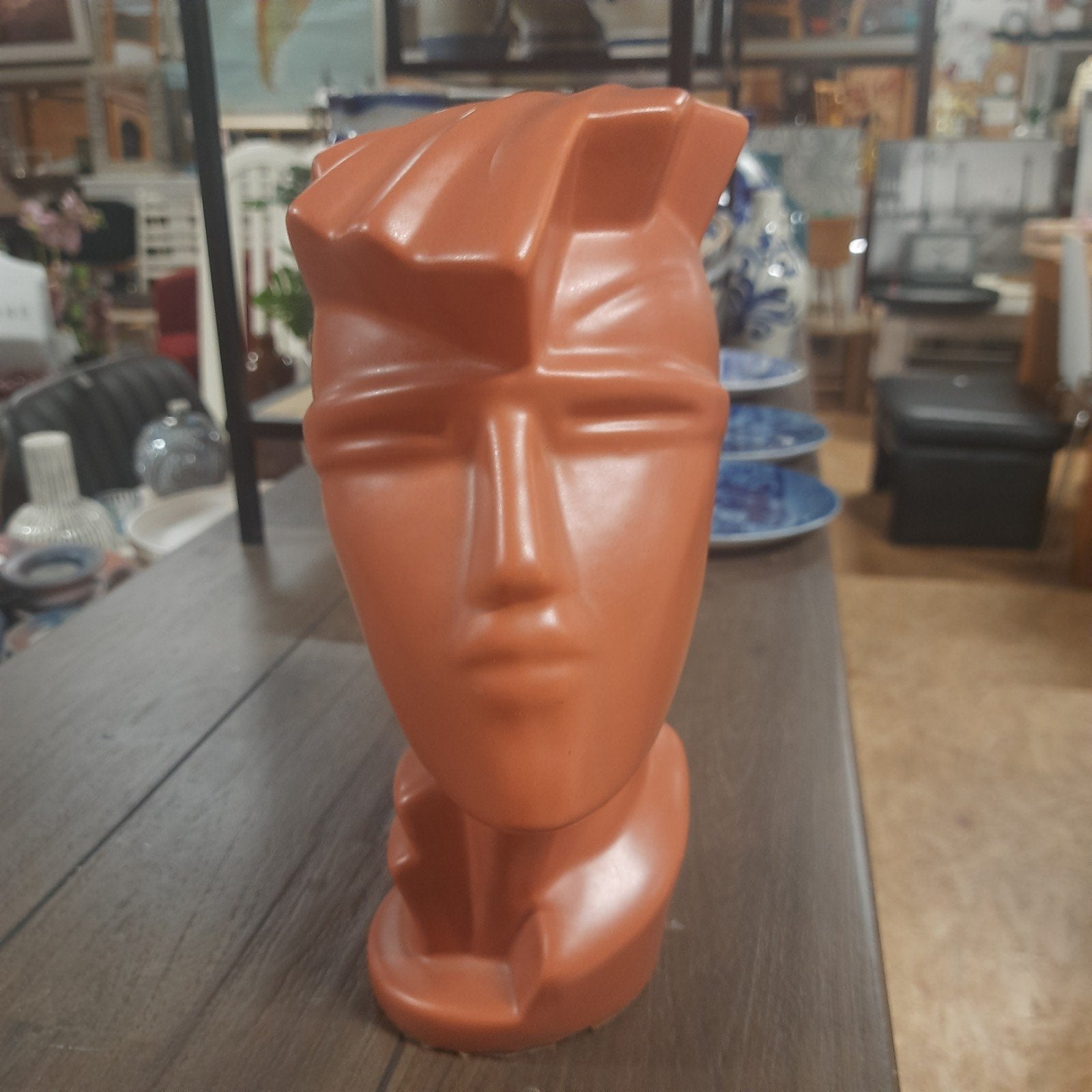 Postmoderne keramische hoofd sculptuur in Lindsey B stijl., Buste, Ophalen of Verzenden, Handgemaakt, 20 - 50 cm