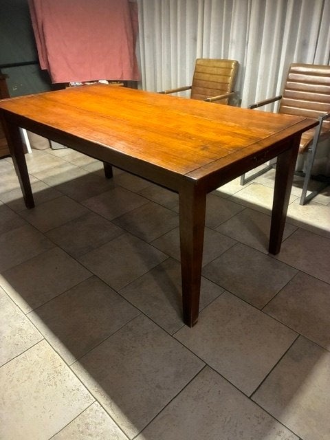Eettafel 180x90 cm, Ophalen, Klassiek, Teakhout, 50 tot 100 cm