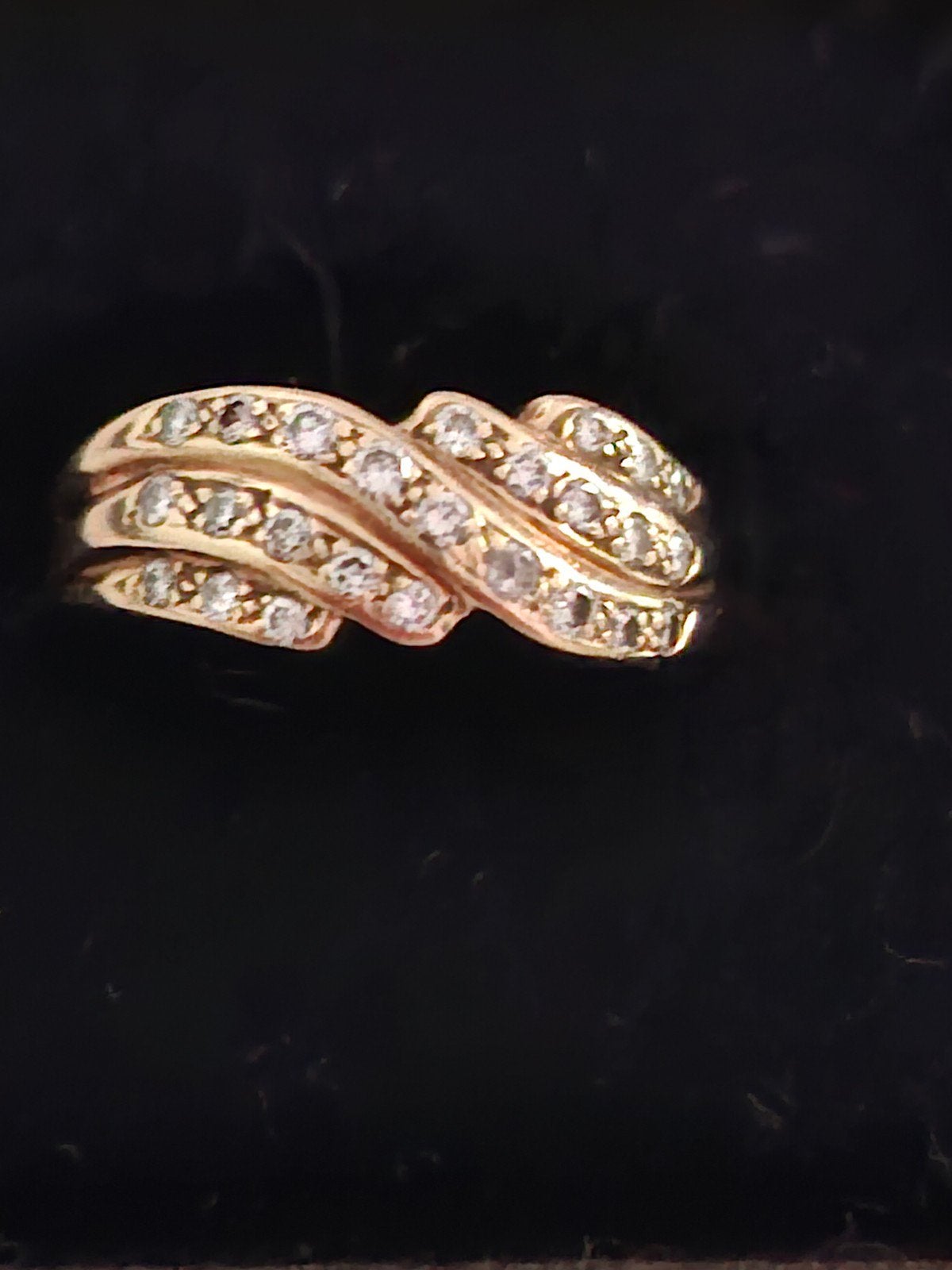 Gouden damesring 14K, Ophalen, Zo goed als nieuw, 17 tot 18, Met edelsteen