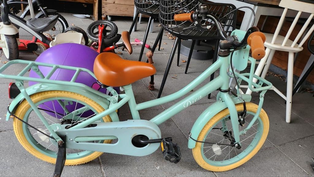 Kinderfiets mintgroen 16 inch - zo goed als nieuw, Fietsen en Brommers, Fietsen | Kinderfietsjes, Ophalen, Zo goed als nieuw, 16 tot 20 inch