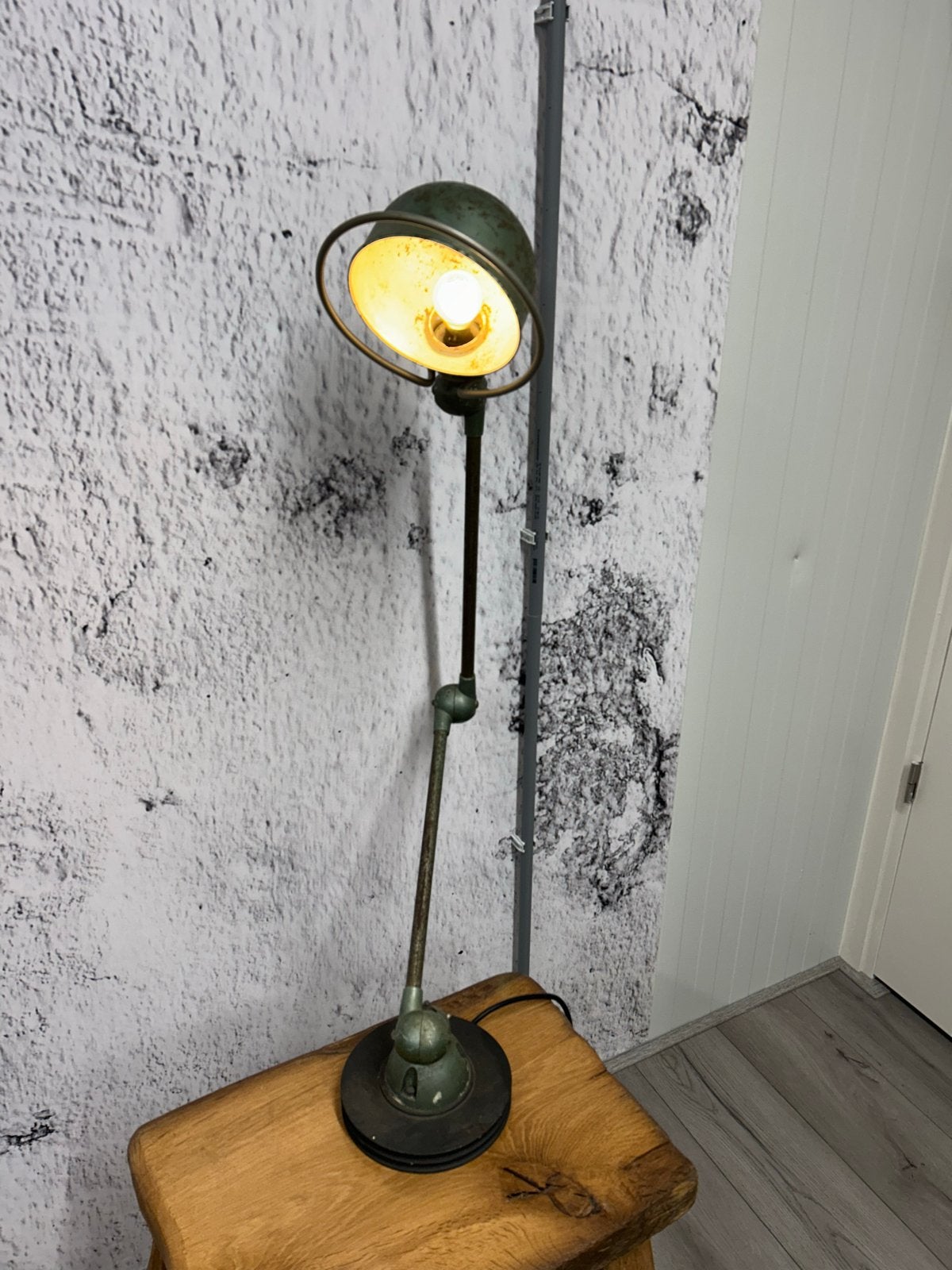Vintage Jieldé bureaulamp - Groen, industrieel design, Ophalen of Verzenden