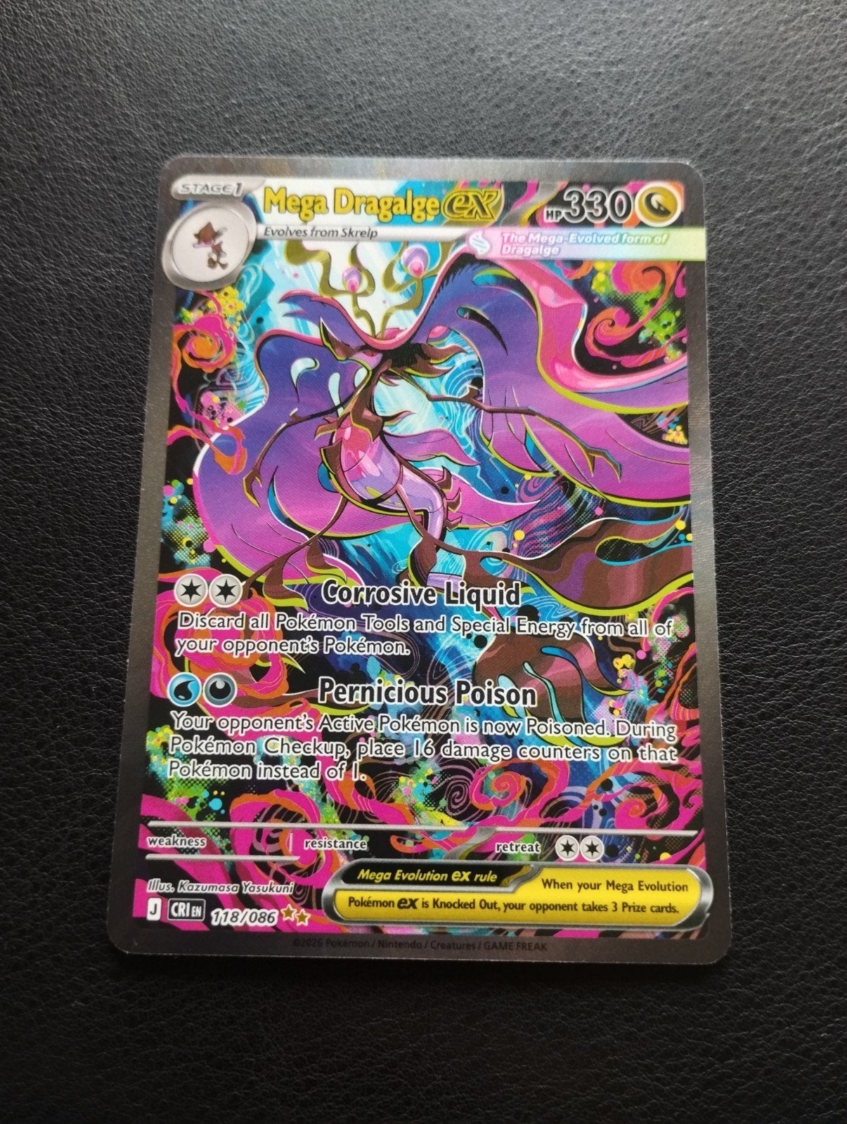 Mega Dragalge EX Holo Pokemon kaart SIR chaos rising NM, Ophalen of Verzenden, Zo goed als nieuw