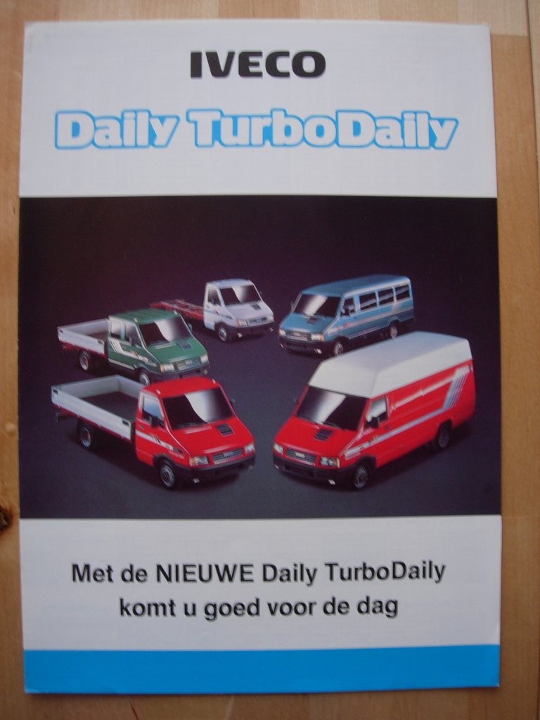 Iveco Daily / TurboDaily 1990 Brochure, Iveco, Ophalen of Verzenden, Zo goed als nieuw, Overige merken
