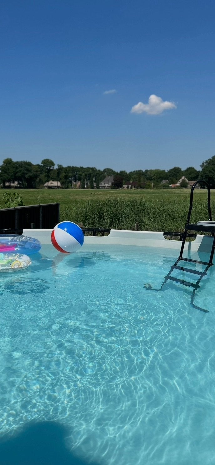 Compleet zwembadEXIT Black Leather 427x122 warmtepomp zout, Tuin en Terras, Zwembaden, Gebruikt, Rond, 300 cm of meer, Ophalen