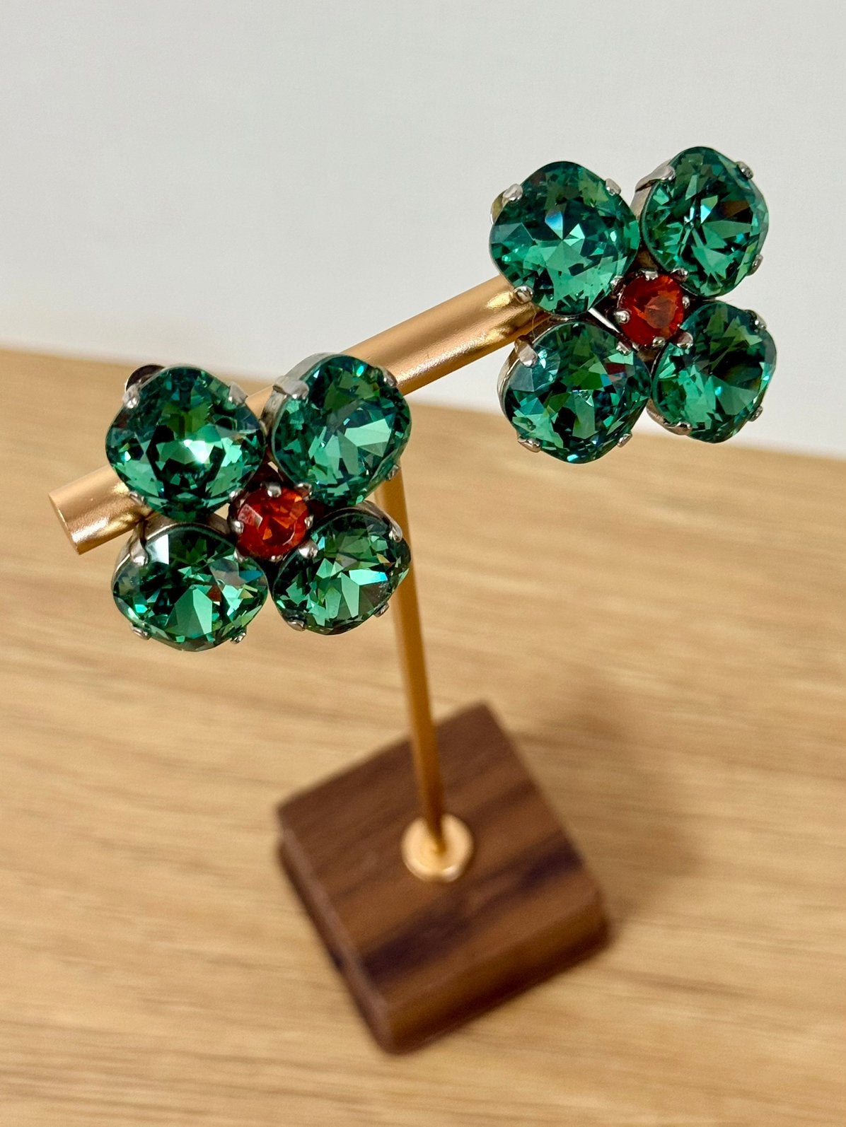 Philippe Ferrandis vintage clips groen, Met kristal, Ophalen of Verzenden, Info@vintageglitch.nl, Glas