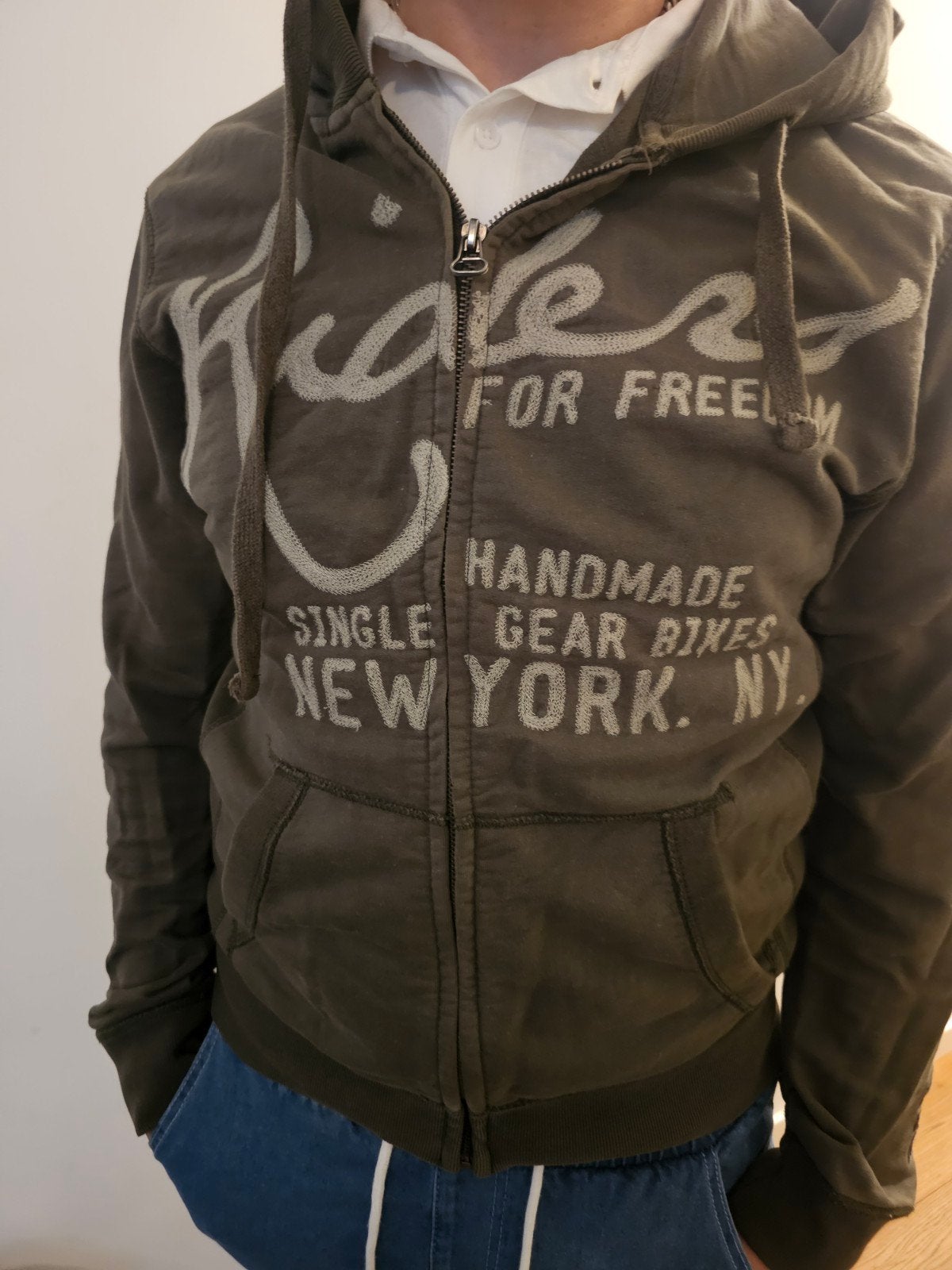 Zara Youth Hoodie - Handmade Gear Bikes NY - Maat L, Kleding | Heren, Ophalen of Verzenden, Zo goed als nieuw, Zara Youth