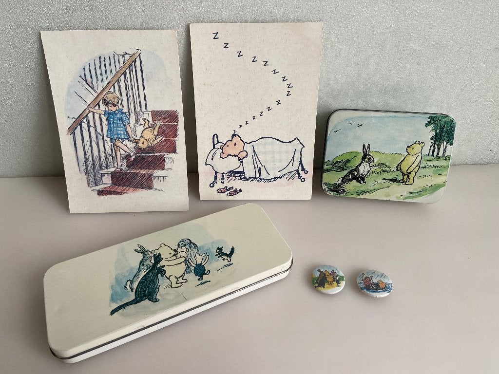 Winnie de poe Winnie the pooh kaart blik button, Verzamelen, Ophalen of Verzenden, Winnie de Poeh of vrienden, Gebruikt