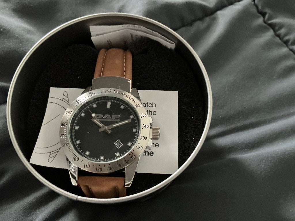 DAF  horloge 100% nieuw laatste dag 5-9, Overige merken, Overige materialen, Leer, Verzenden