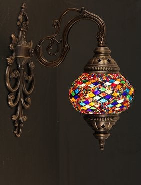 Diverse wandlamp Oosters Arabisch Marrakech glasmozaieklamp, E14 (klein), Nieuw, Ophalen of Verzenden, Glas