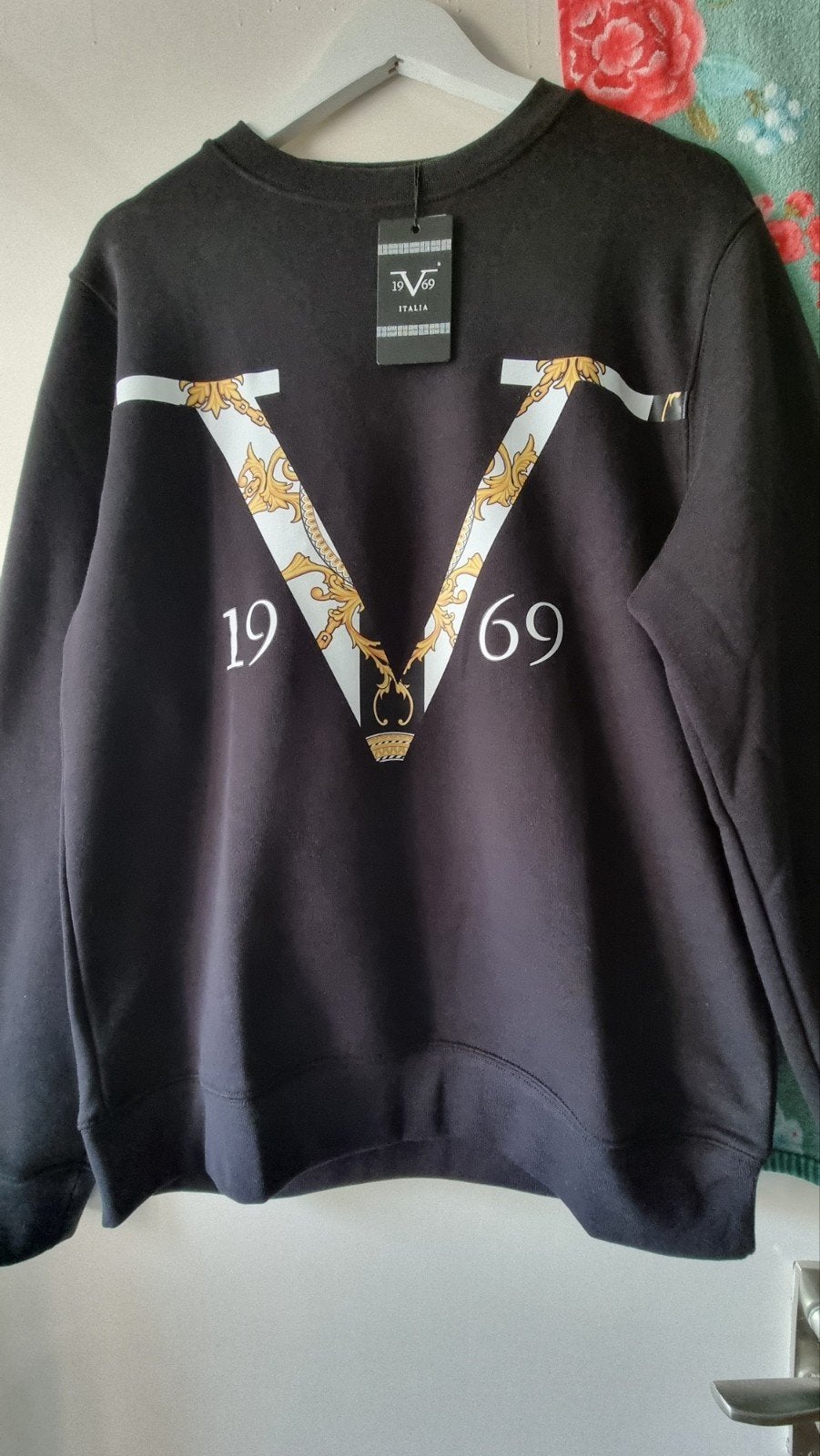 Versace 1969 Italia Trui Zwart Maat L, Kleding | Heren, Zwart, Nieuw, Overige maten, Ophalen of Verzenden